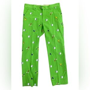 Loudmouth Bright Green Golf-Print Chinos